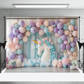 Aperturee - Aperturee Hydrangea Unicorn Curtain Sweet Cake Smash Backdrop
